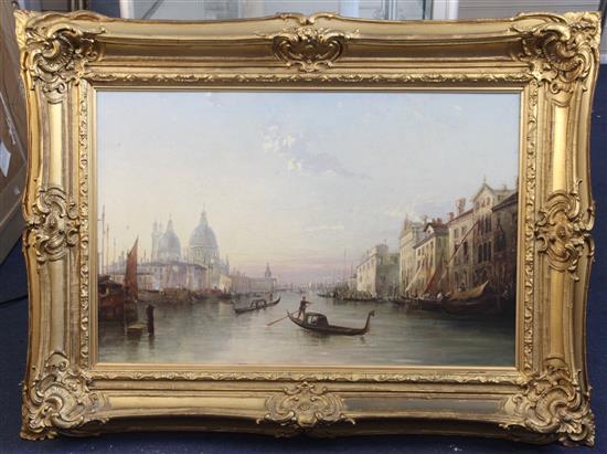 Attributed to Alfred Pollentine (1836-1890) Gondoliers on the Grand Canal, Venice 19.5 x 29.5in.